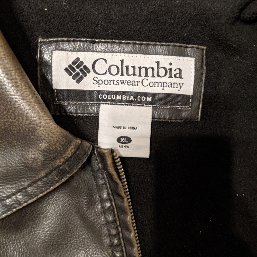 Columbia XL fleece lined leather jacket.